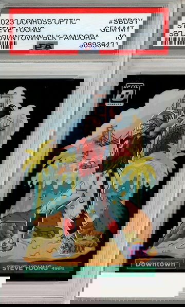 2023 PANINI DN OPTIC SB DOWNTOWN STEVE YOUNG #SBDSY BLK PAND PSA 10