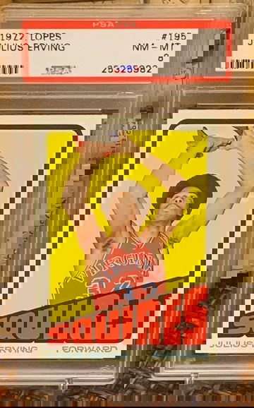 JULIUS ERVING 1972 TOPPS #195 ROOKIE PSA 8 NM-MT CENTERED HIGH END