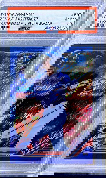 2019 Bowman Chrome Prospects Orelvis Martinez Blue Shimmer /150 PSA 9