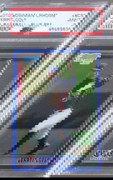 Gerrit Cole 1st Bowman 2010 Bowman Chrome USA Baseball BC5 Blue Refractor #/250 PSA 9