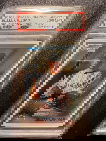 2010 Bowman Chrome Draft Picks Russell Wilson PSA 10 RC