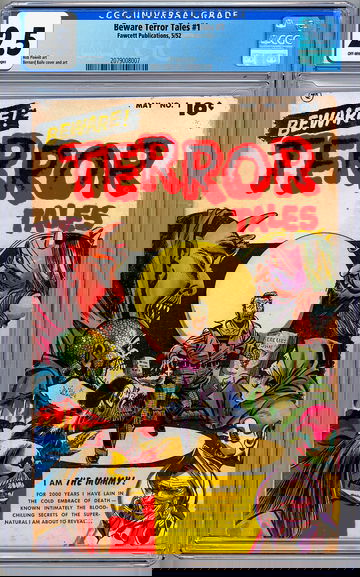 BEWARE TERROR TALES #1 CGC 2.5 PRE-CODE GOLDEN AGE HORROR TITLE FAWCETT PUB 1952