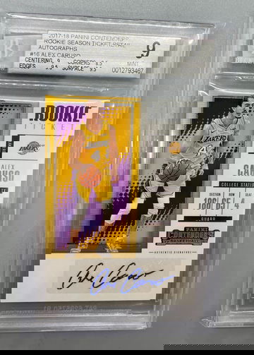 2017 Panini Contenders Alex Caruso Rookie Auto BGS 9/10🔥🔥🔥🔥