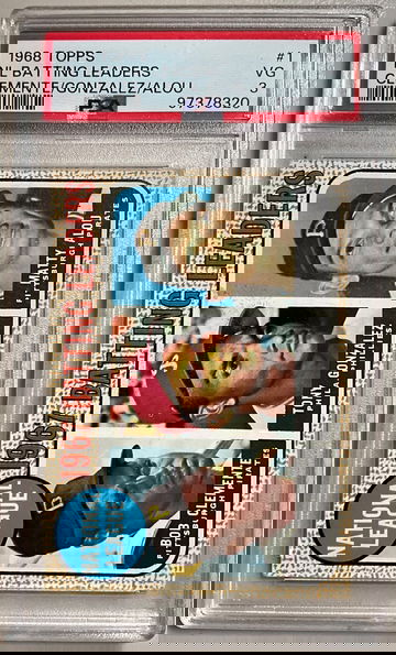 1968 TOPPS #1 NL BATTING LEADERS CLEMENTE/GONZALES/ALOU VG 3