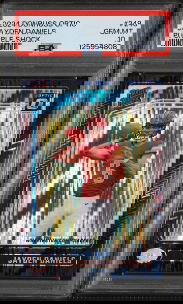 2024 Donruss Optic Rated Rookie Purple Shock Jayden Daniels #248 PSA 10