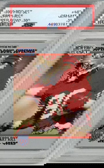 1990 PRO SET SUPER BOWL 160 #48 JERRY RICE CARD SAN FRANCISCO 49ERS PSA 10 RARE