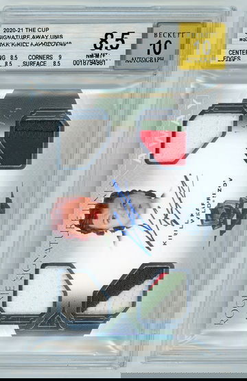 KIRILL KAPRIZOV 2020-21 The Cup Signature Away Unis Quad Patch Auto Rc #14/49 BGS 8.5