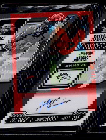 2023 Panini Contenders Optic Rookie Ticket Red Marvin Mims #124 RC Auto /125