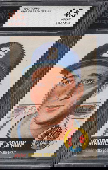 1953 Topps Warren Spahn #147 BVG 4.5 VGEX+
