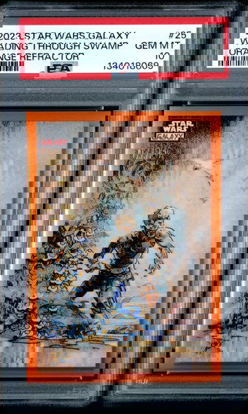 2023 Topps Chrome Star Wars Galaxy Luke Skywalker Wading Through the Swamp Orange Refractor /25 PSA 10