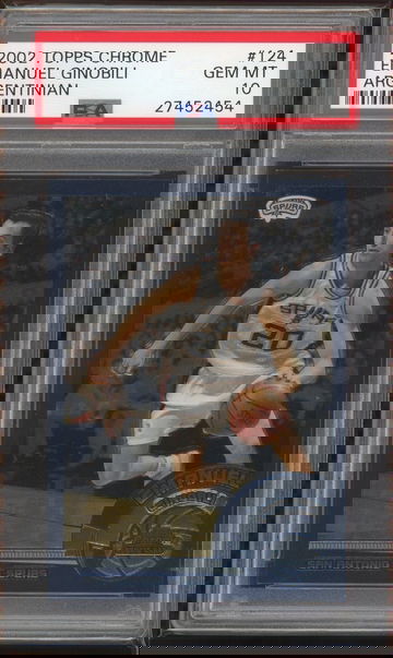 2002 Topps Chrome Emanuel Manu Ginobili PSA 10 (Spanish Version)