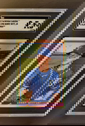 Bobby Witt Jr. 2021 Bowman Chrome #91B-BW '91 Bowman Designed  SGC 9.5