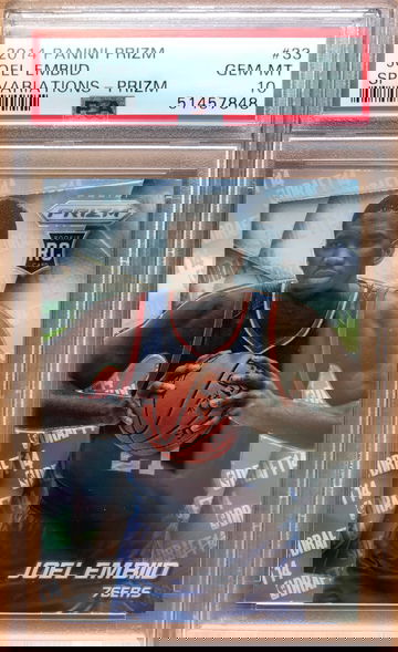 2014-15 Prizm Joel Embiid Silver Prizm Rookie RC SP Variation #33 PSA 10