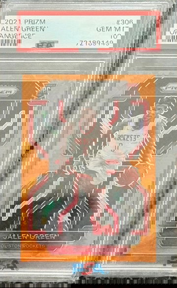 2021 Jalen Green Prizm Orange Ice RC PSA 10