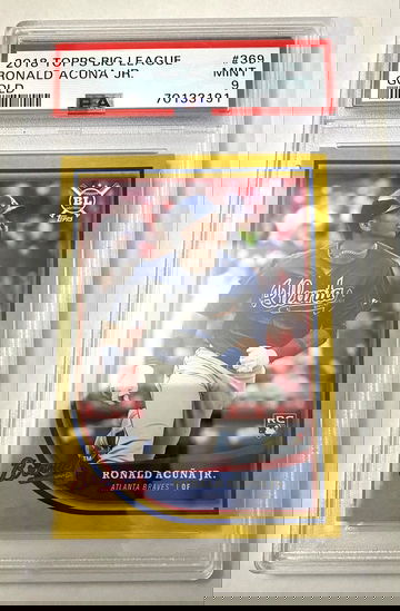Ronald Acuna Jr. 2018 Topps Big League Gold #369 PSA 9