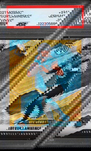 2021 Panini Mosaic Gold Wave Mosaic Trevor Lawrence Deb #241 /17 PSA 10