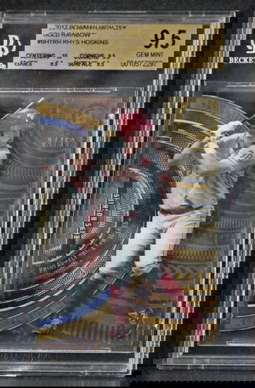 2017 Bowman High Tek Gold Rainbow /50 Rhys Hoskins BGS 9.5 Pop 4