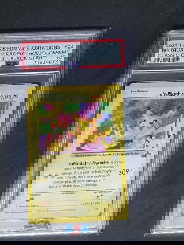 PSA 10 Gem Mint 2021 Pokemon Celebrations Birthday Pikachu Black Star Promo #24
