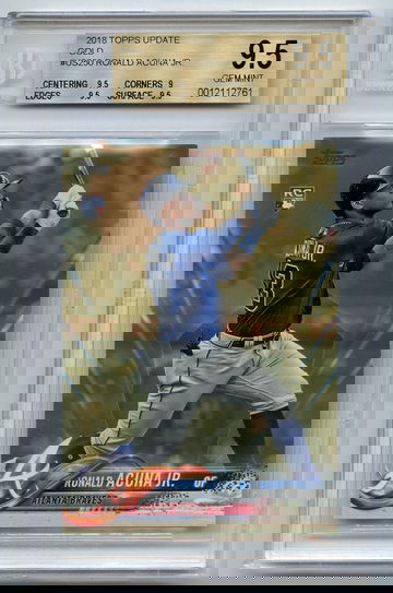 RONALD ACUNA 2018 TOPPS UPDATE GOLD US250 Rookie Card  /2018 BGS 9.5 Gem Mint