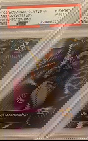 Daniel Montesino [Pink Ice] #TOP-16 2023 Bowman /199 PSA 9
