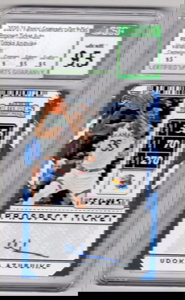 2020-21 Paninin Contenders Draft Picks Udoka Azubuike Auto Kansas Jayhawks Green CSG 9.5 now a 10