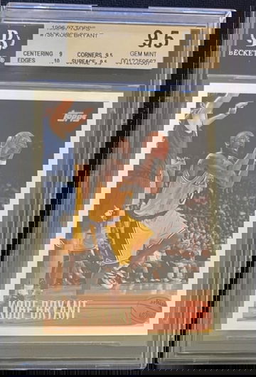 1996-97 Topps KOBE BRYANT Rookie #138 BGS 9.5 Gem Mint (with 10 sub grade)