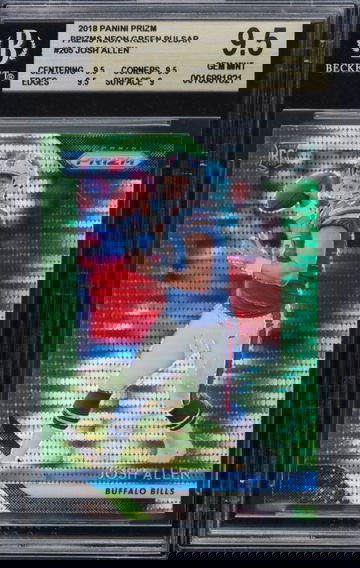 2018 Panini Prizm Neon Green Pulsar Josh Allen ROOKIE BGS 9.5 GEM MINT