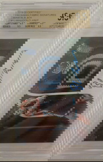 2019-20 Certified Mirror BLACK TRUE 1/1 Brandon Clarke RC RPA BGS 9.5 10 TRUE GEM MINT 