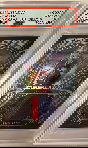 Josh Allen PSA 10 2021 obsidian galaxy yellow etch.  Buffalo Bills