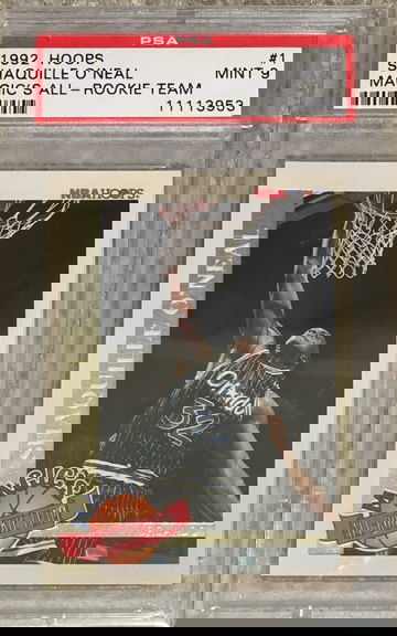 1992 Shaquille O’Neal Magic’s All Rookie Team psa 9 Shaq Magic Magics RC Hoops