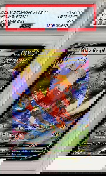 2022 POKEMON SWSH SILVER TEMPEST FA BLAZIKEN V #TG14  PSA 10 GEM MT