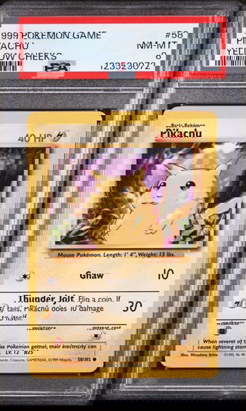 1999 Pokemon Base Set Yellow Cheeks Pikachu #58 PSA 8