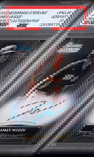 2022 Bowman Sterling Prospect Autographs James Wood #PAJW PSA 10