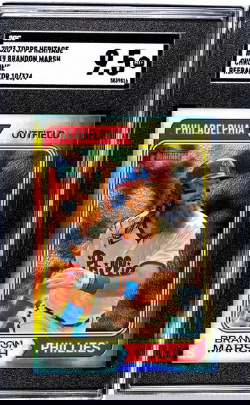 2023 Topps Heritage #519 Brandon Marsh Chrome Refractor /374 SGC 9.5