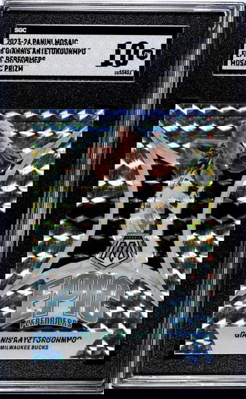 2023-24 Panini Mosaic #8 Giannis Antetokounmpo Epic Performers Mosaic Prizm SGC 10