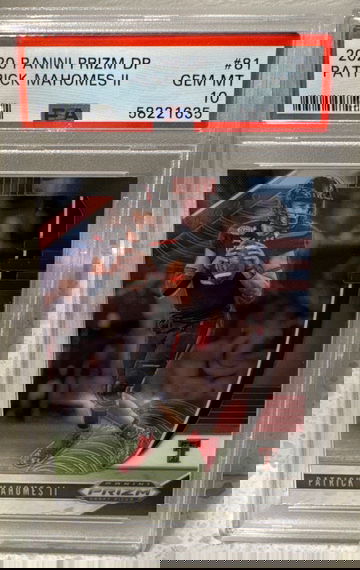 2020 panini prizm dp #81 Patrick Mahomes psa 10 Texas tech