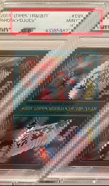 2001 topps chrome traded ichiro pujols rookie psa 9