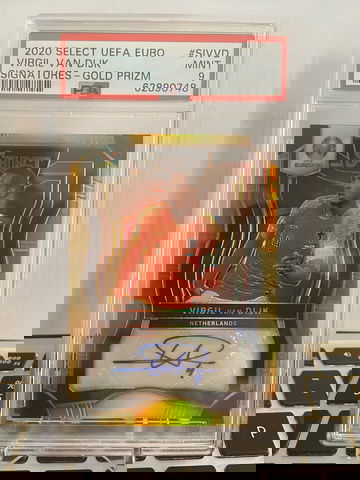 2020 Select UEFA Euro Virgil Van Dijk #SIVVD signature Gold Prizm PSA 9 Mint