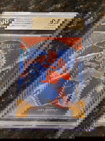 2020-21 Obi Toppin Select PRIZM Red White Orange Shimmer #68 BGS 9.5