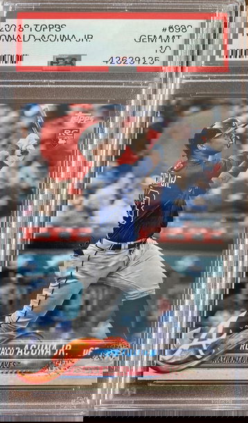 2018 Topps Complete Set Bat Pointing Up #698 Ronald Acuna Jr RC Gem Mint PSA 10