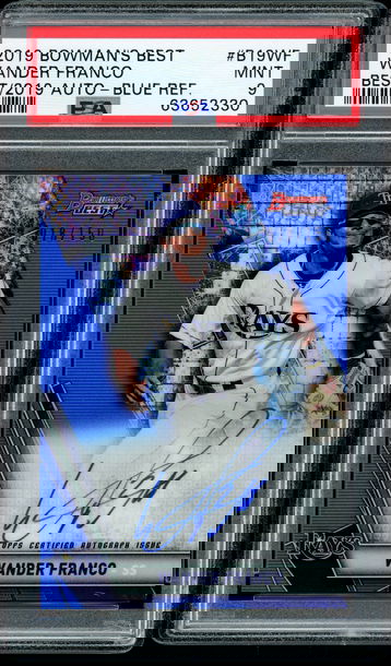 2019 Bowman's Best Wander Franco Blue Refractor Auto PSA 9 Mint