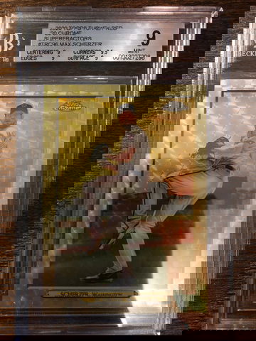 MAX SCHERZER 2020 TOPPS TURKEY RED CHROME SUPERFRACTOR 1/1 BGS 9