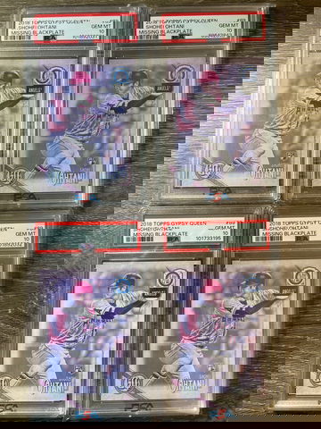 4x 2018 Topps Gypsy Queen Shohei Ohtani RC Missing Black Plate PSA 10 Rookie Card