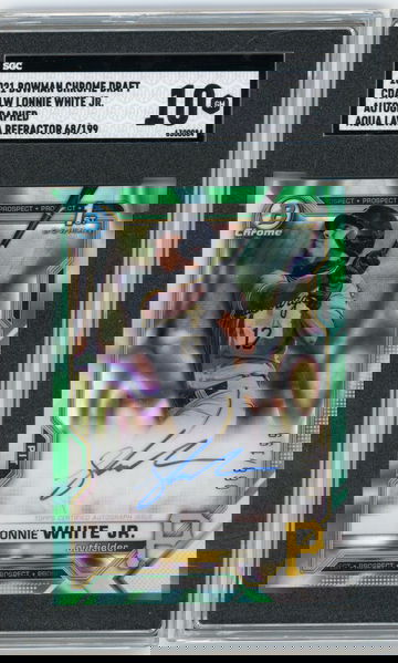 2021 Bowman Chrome Draft CDA-LW Lonnie White Jr. Autographed Aqua Lava Refractor #'d 68/199 SGC 10 GEM Pirates