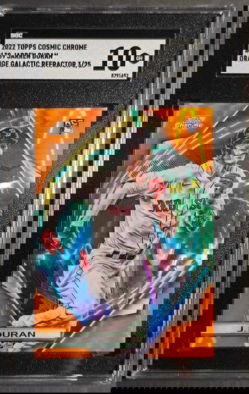 2022 Topps Cosmic Chrome Jarren Duran Orange Galactic Refractor RC #d /25