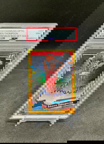 Amen Thompson - 2023 Optic Gold Auto (1/7) *JERSEY #* - PSA 9