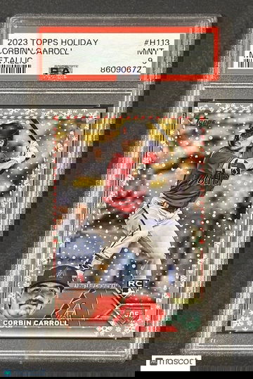 2023 Topps Holiday Metallic CORBIN CARROLL RC Rookie PSA 9 MINT #H113 AZ D-Backs