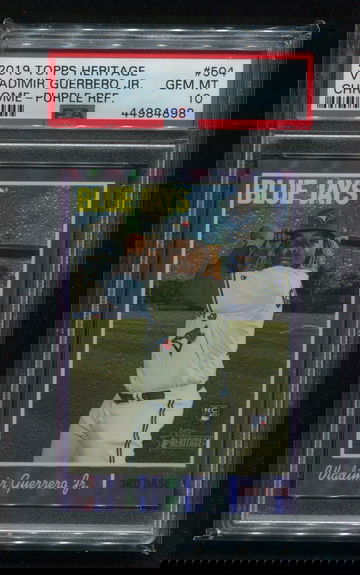 2019 TOPPS HERITAGE CHROME PURPLE REFRACTOR VLADIMIR GUERRERO JR. SP PSA 10 GEM MINT