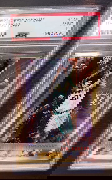 1997 Topps Chrome Tim Duncan Rc 115 PSA 9