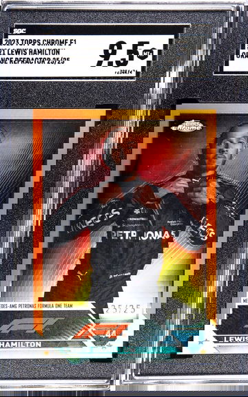 2023 Topps Chrome Formula 1 refractor Lewis Hamilton #21 Orange 25/25 SGC 9.5